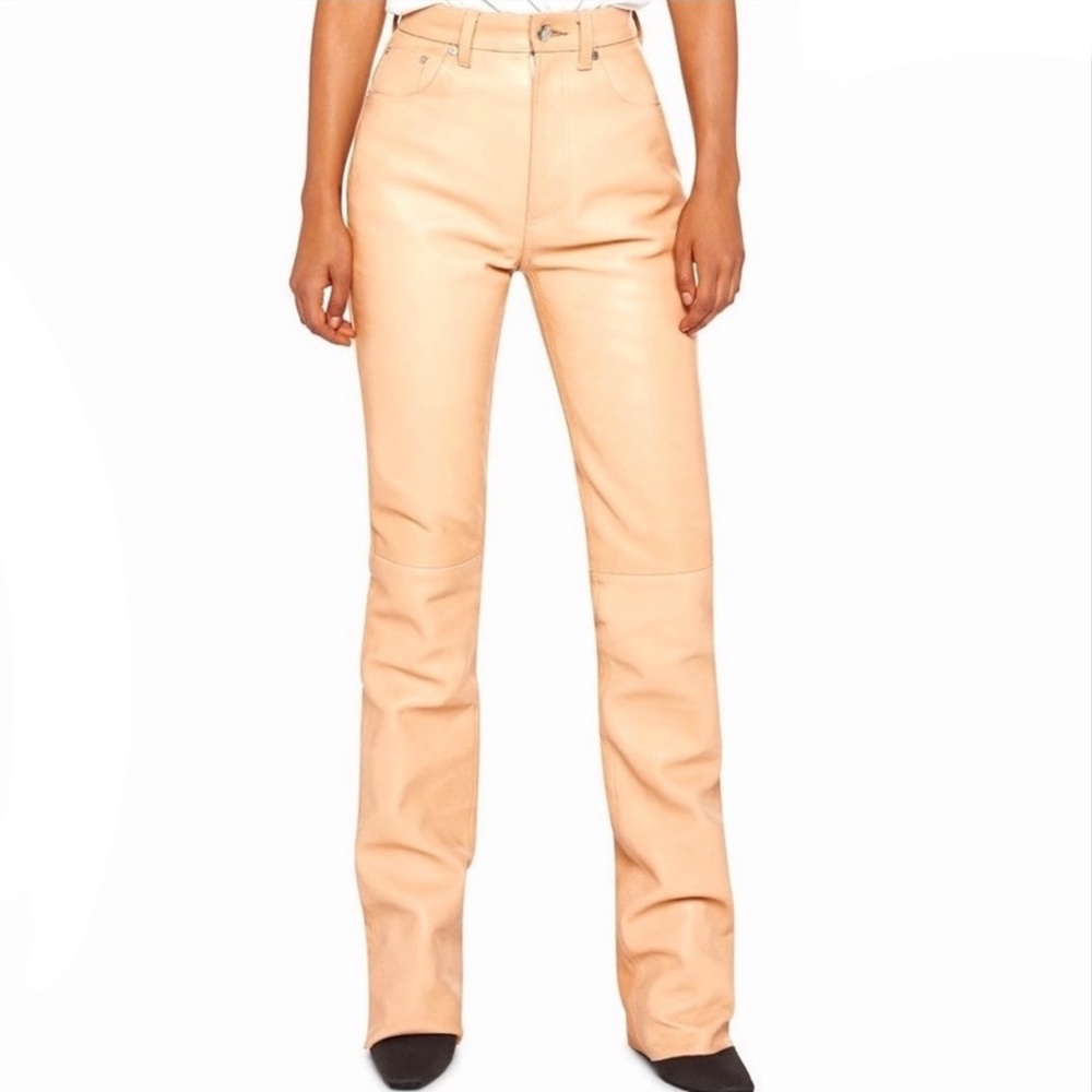 Helmut Lang Leather Bootcut Pants